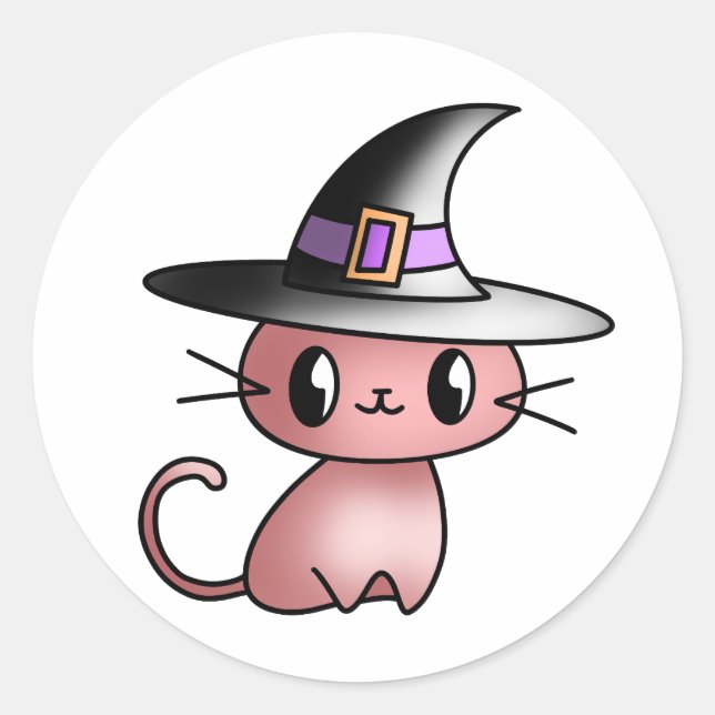 Hawaii Witch Cat  Classic Round Sticker (Front)
