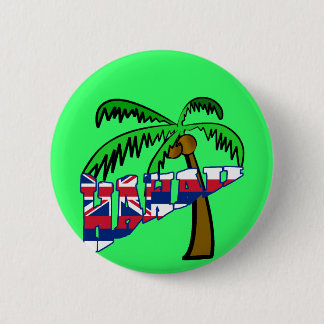 Hawaii with Palm Tree Products Button