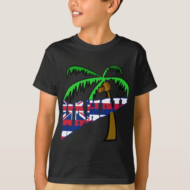 Hawaii with Palm Tree Products T-Shirt (Front)
