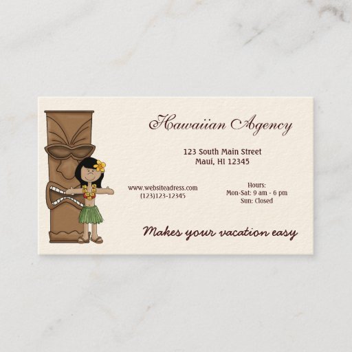 Customizable Hawaiian Agency Business Card