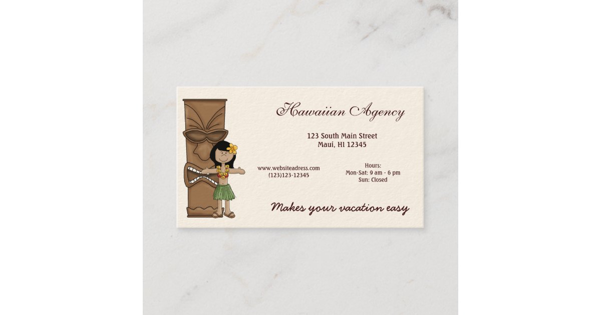 Hawaiian Agency Business Card Zazzle