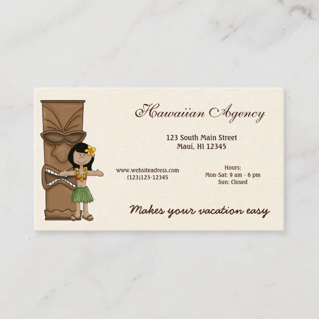 Hawaiian Agency Business Card Zazzle