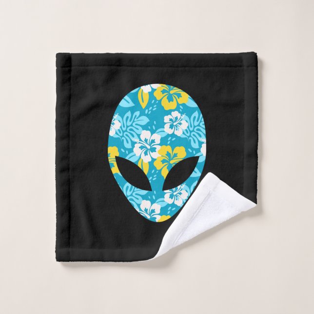 Hawaiian Alien Head - Funny Alien Wash Cloth (Wash Cloth)