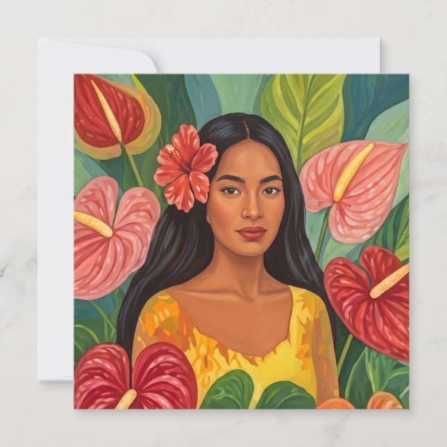 Hawaiian aloha art card blank back (Front)