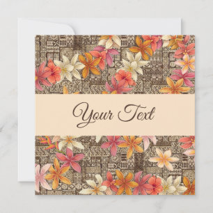 Hawaiian aloha art card blank back
