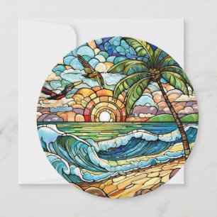 Hawaiian aloha art card blank back