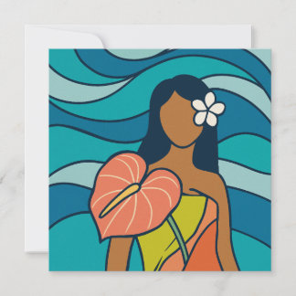 Hawaiian aloha art card blank back