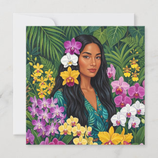 Hawaiian aloha art card blank back