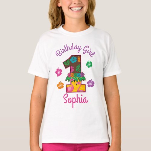  Hawaiian aloha First Birthday Girl summer  T_Shirt