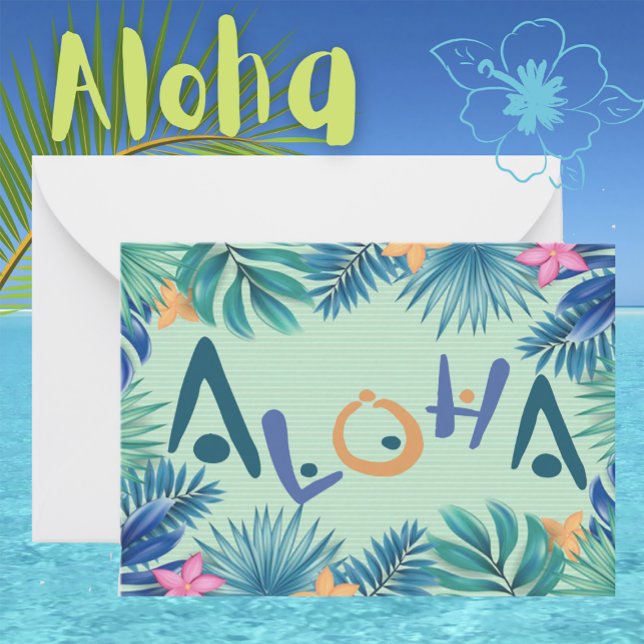 Hawaiian Aloha Greeting Note Card (Creator Uploaded)