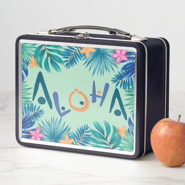 Hawaiian Aloha Greeting Retro Lunch Box (In Situ)