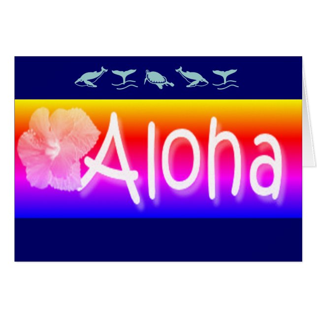Hawaiian Aloha greetings Cards (Front Horizontal)