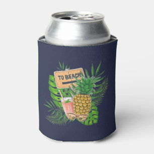 Hawaiian Aloha Luau Birthday Party Guest Favor Can Cooler