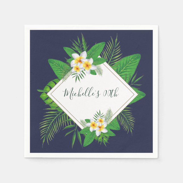 Hawaiian Aloha Luau Birthday Party Paper Napkins (Front)