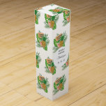 Hawaiian Aloha Luau Party Wine Box<br><div class="desc">Watercolor painting tropical leaves beach Luau Party celebration wine boxes.</div>