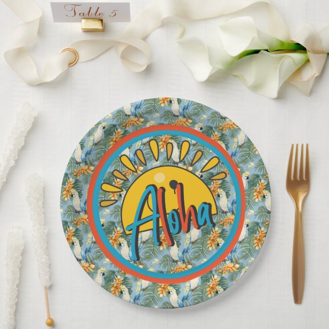 Hawaiian Aloha Paper Plates (Wedding)
