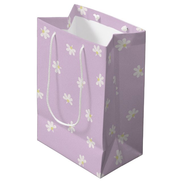Hawaiian Aloha print sweet naupaka Pattern Medium Gift Bag (Front Angled)