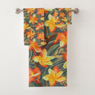 Hawaiian Aloha print Tropical Pattern Bath Towel Set
