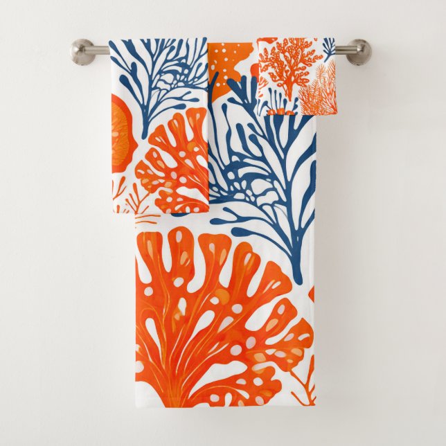Hawaiian Aloha print Tropical Pattern Bath Towel Set (Insitu)