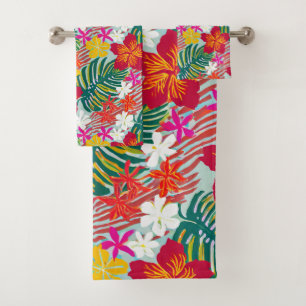 Hawaiian Aloha print Tropical Pattern Bath Towel Set