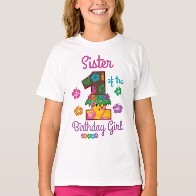 Hawaiian aloha Sister of the First Birthday  T-Shirt (Front)