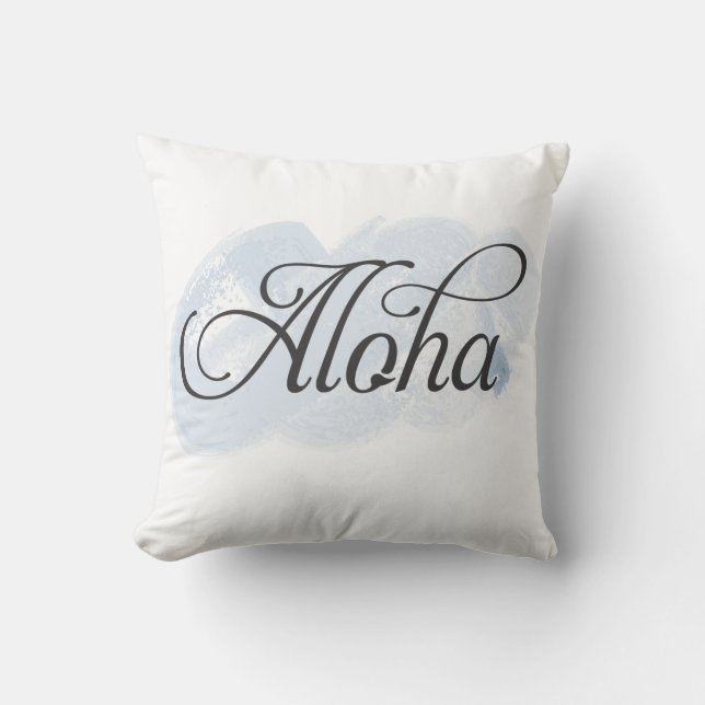 Hawaiian - Aloha Throw Pillow (Front)