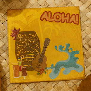 Hawaiian Aloha Tiki Bar Retro Luau Party Napkins