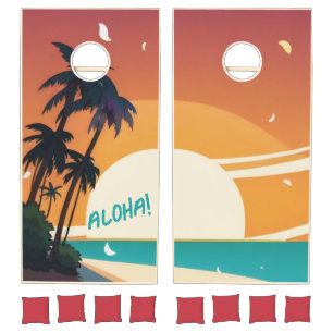 Hawaiian/Aloha/Tropical/beach Cornhole Set