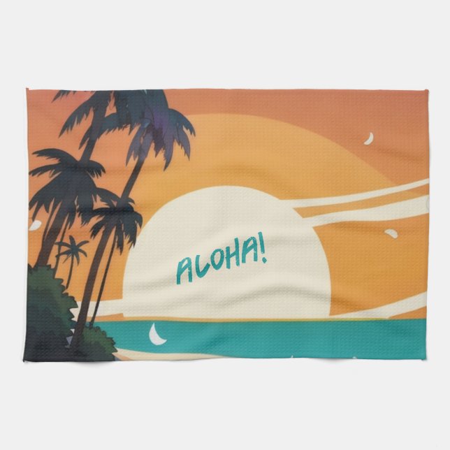 Hawaiian/Aloha/Tropical/beach Kitchen Towel (Horizontal)