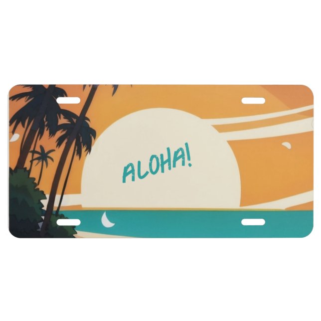 Hawaiian/Aloha/Tropical/beach License Plate (Front)