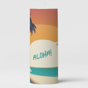 Hawaiian/Aloha/Tropical/beach Pillar Candle