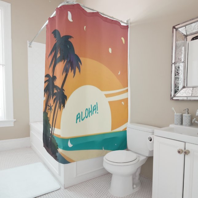 Hawaiian/Aloha/Tropical/beach Shower Curtain (In Situ)