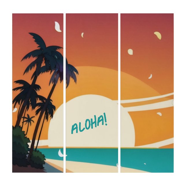 Hawaiian/Aloha/Tropical/beach Triptych (Front)