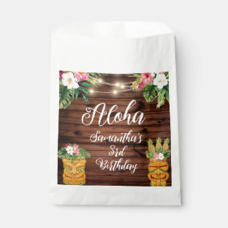 Hawaiian Aloha Tropical Birthday Luau Party Favor Bag