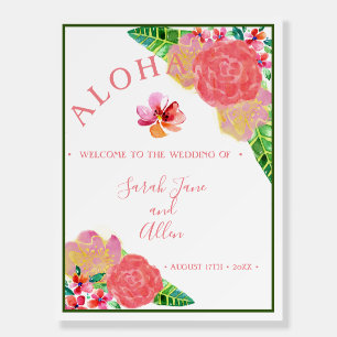 Hawaiian Aloha Wedding Welcome Foam Board