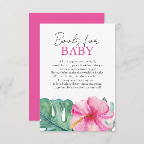 Hawaiian Baby Shower Books For Baby Enclosure Card