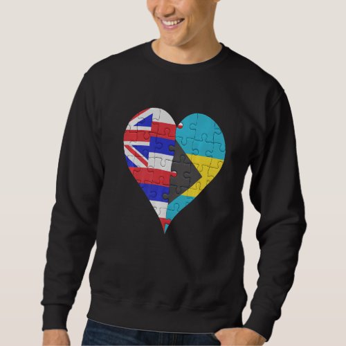 Hawaiian Bahamian Flag Heart Sweatshirt