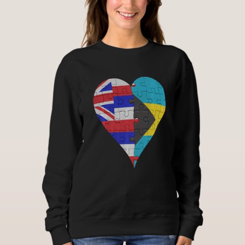 Hawaiian Bahamian Flag Heart Sweatshirt