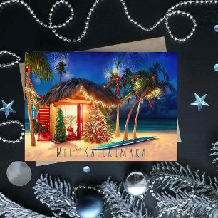 Hawaiian Beach Christmas Card