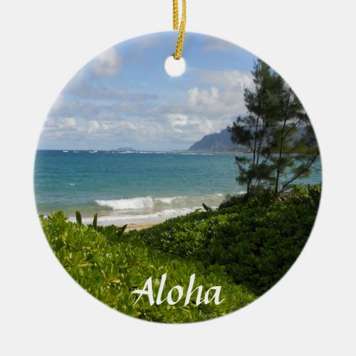 Hawaiian Beach Christmas Ornament