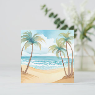 Hawaiian Beach Palm Tree Tropical Card