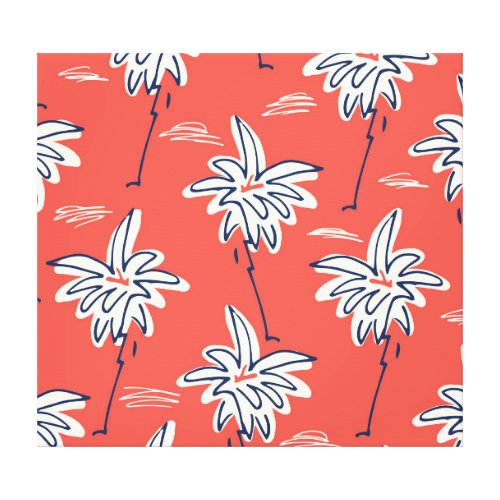 Hawaiian beach shirt doodle palm pattern canvas print