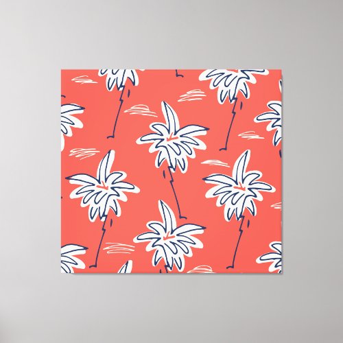 Hawaiian beach shirt doodle palm pattern canvas print