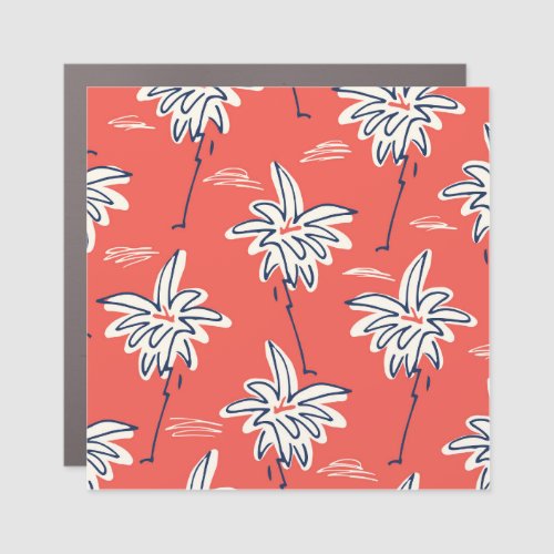 Hawaiian beach shirt doodle palm pattern car magnet