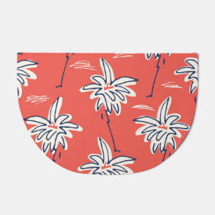 Hawaiian beach shirt, doodle palm pattern. doormat