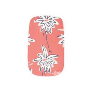 Hawaiian beach shirt, doodle palm pattern. minx nail art