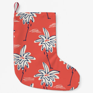 Hawaiian beach shirt, doodle palm pattern. small christmas stocking