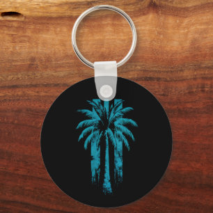 Hawaiian Beach Summer Tropical Vacation Palm Tree Keychain