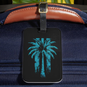 Hawaiian Beach Summer Tropical Vacation Palm Tree Luggage Tag