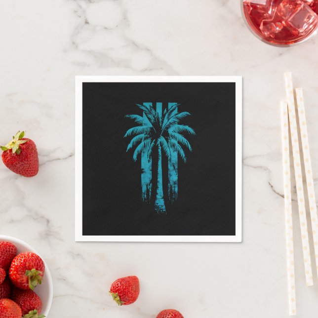 Hawaiian Beach Summer Tropical Vacation Palm Tree Napkins (Insitu)